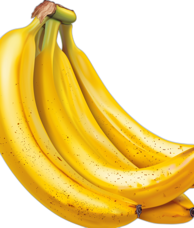 A bunch of bananas, vector illustration, black background, high resolution, professional photograph, The ultrahigh definition picture shows extremely detailed features and colors