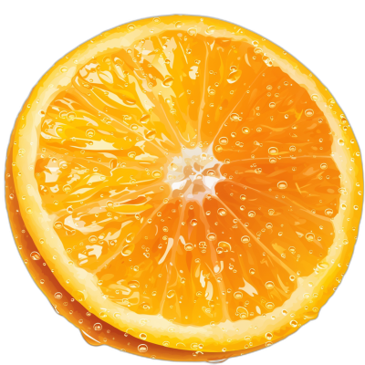 orange slice, hyper realistic, highly detailed, black background, water drops on orange,