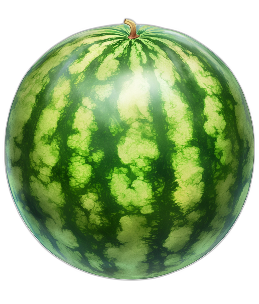 A watermelon balloon, realistic photo shoot, hi resolution, isolated on black background