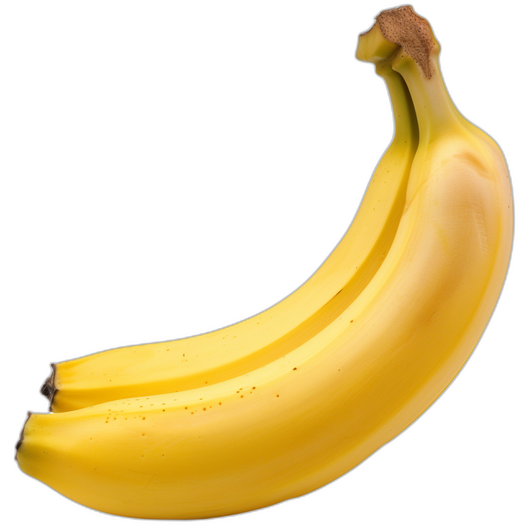 A banana, isolated on black background, high resolution photography