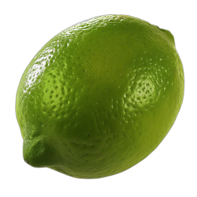 A realistic photo of a lime, highly detailed with no shadows on a black background, high resolution, studio lighting, high definition, in the style of super realism