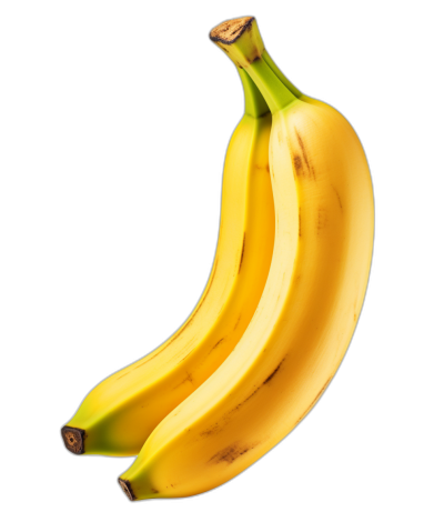 A yellow banana, isolated on black background, photorealistic, hyperrealism, high resolution photography, high quality