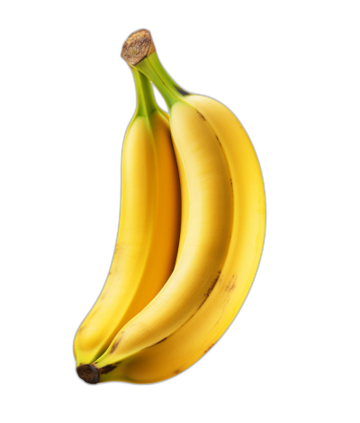 photorealistic banana, isolated on a black background, high resolution photograph in the style of photography