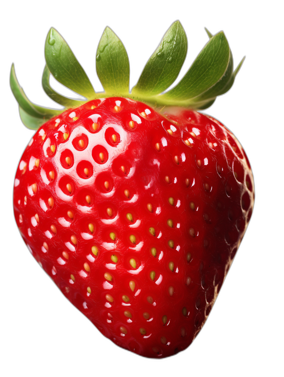 A realistic photo of strawberry, black background, high resolution photography, insanely detailed and intricate, hyperrealistic