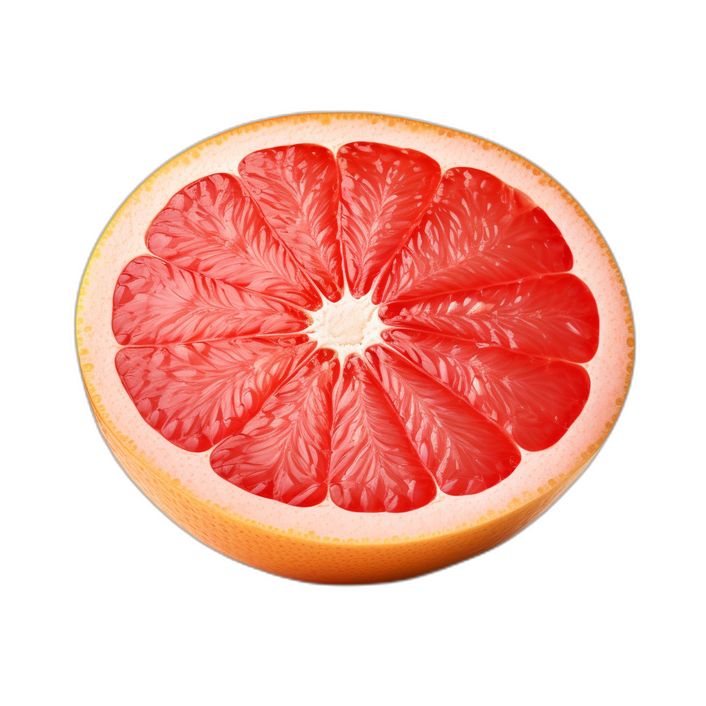 Gil Cavas photograph of grapefruit, isolated on a black background, high resolution photography in the style of Gil Cavas.