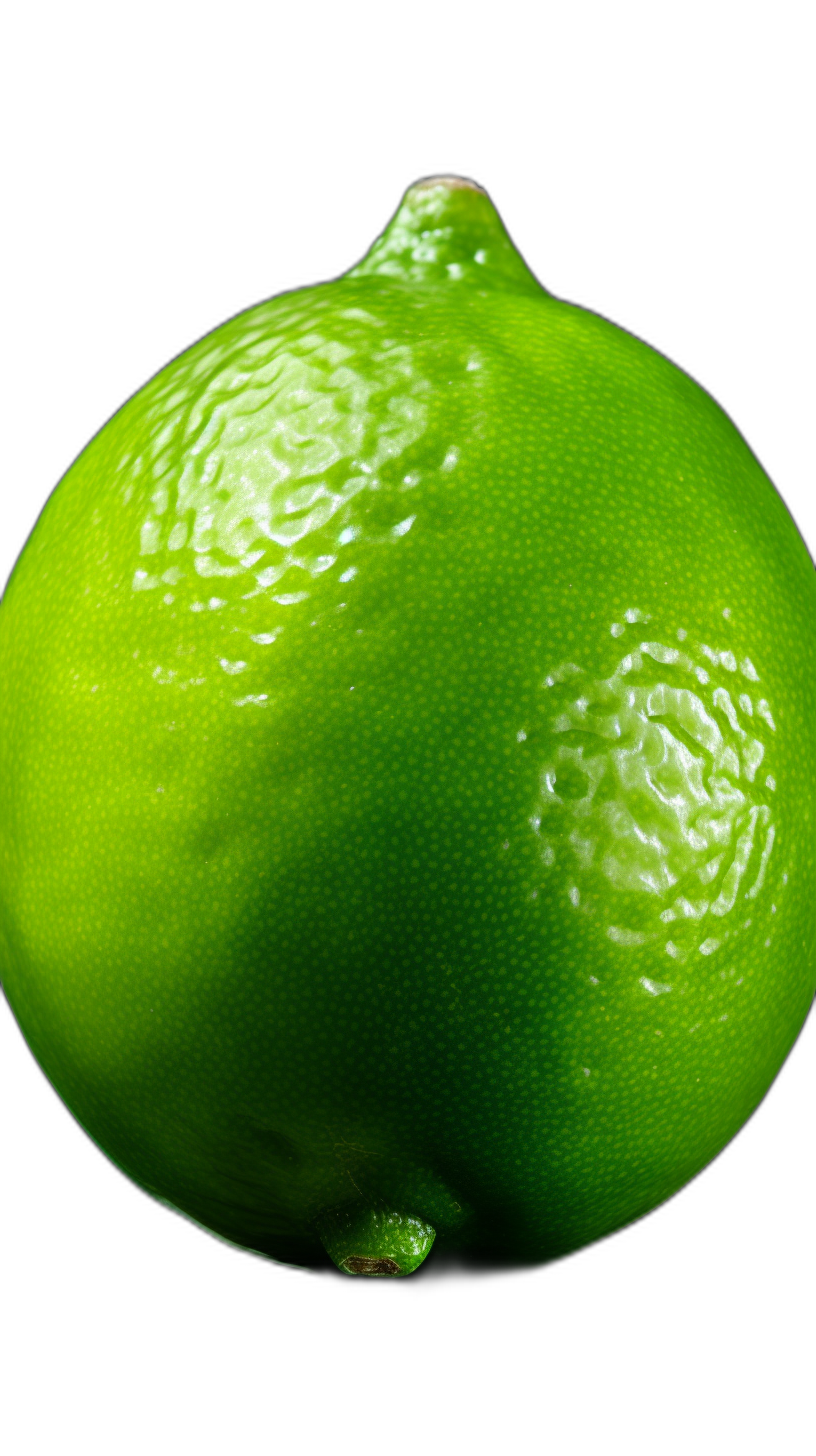 Lime green, whole fruit, high definition photography, ultra clear details, black background. Photographed in the style of lime.