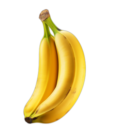 photorealistic banana, isolated on black background, high resolution photography