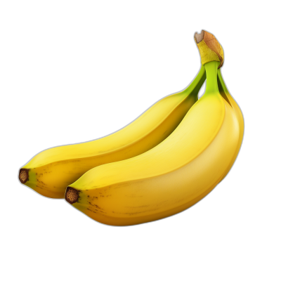 3D realistic banana with black background, very detailed in the style of unknown artist.