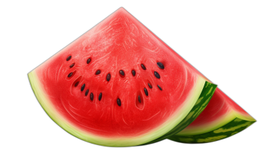 watermelon slice, hyper realistic photography, isolated on black background