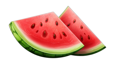 watermelon slice icon, realistic vector art in the style of on black background