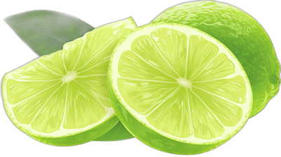 vector illustration of lime, close up on limes cut in half, isolated black background, clip art, realism photography, high resolution digital photography, hyper detailed photo, ultra realistic detail, hyperrealistic, natural lighting, bright color grading, shot with Nikon D850 and Lomography 40d