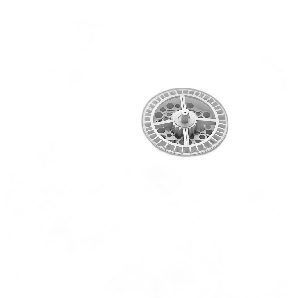 A white circular ornament floating in a black background, in a minimalistic, hyper realistic photographic style.