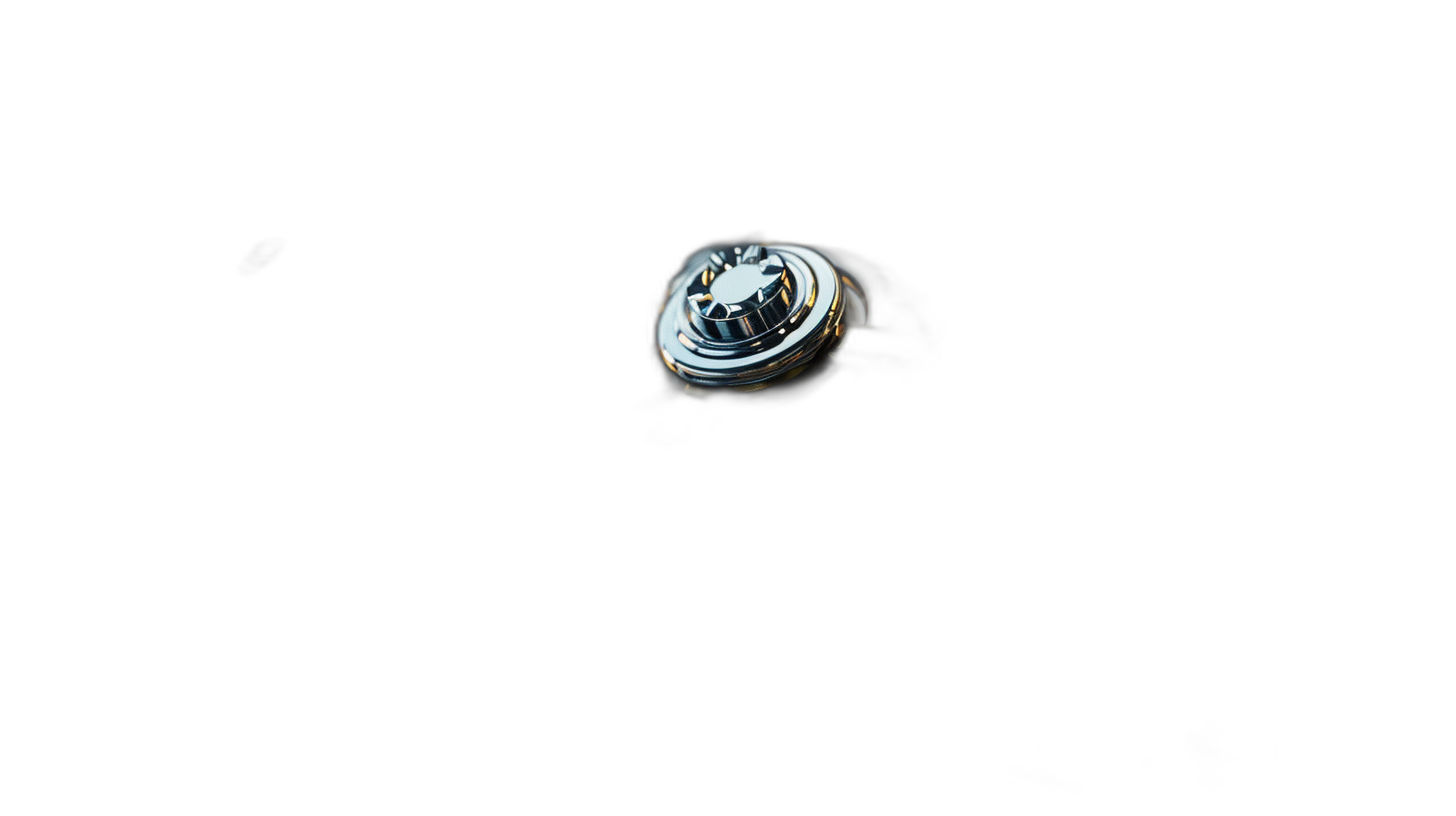 a photo of an abstract ring floating in the pitch black void, with visible metallic reflections, taken from above, centered, shot on Sony Alpha A7 III