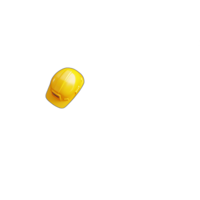 A yellow construction helmet floating in the air on black background, minimalist, high resolution photography