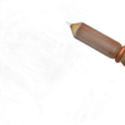 A wooden pencil flying through the air against a black background, in the style of blender rendering, with a minimalist, simple design and high resolution, professional photograph.