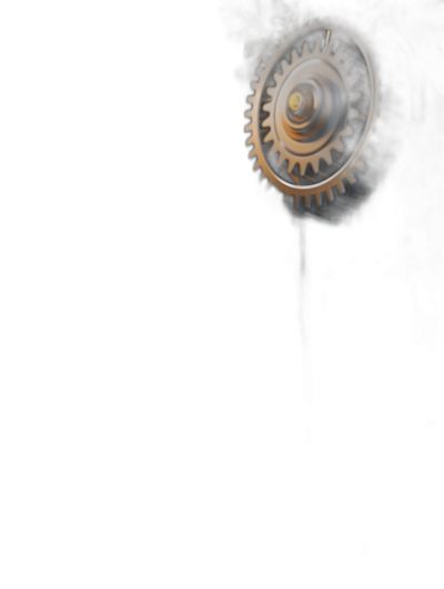 a gear on the right side of an empty black background, steampunk style