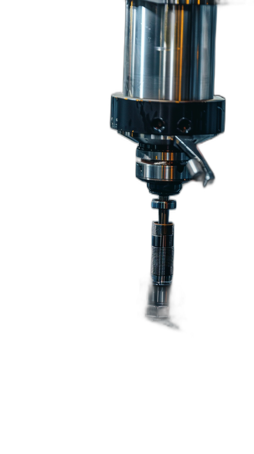 closeup of an industrial cnc reamers on black background, isolated