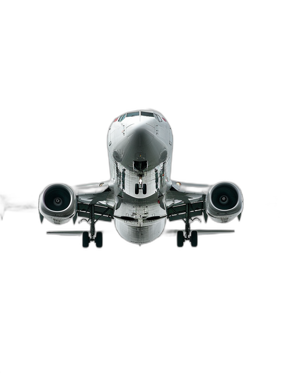 A silver jet in a symmetrical composition facing the camera against a black background in the minimalist style. A top view with studio lighting in a centered, high resolution, high detail, high quality, professionally photographed closeup macro shot with a super wide angle lens in sharp focus.