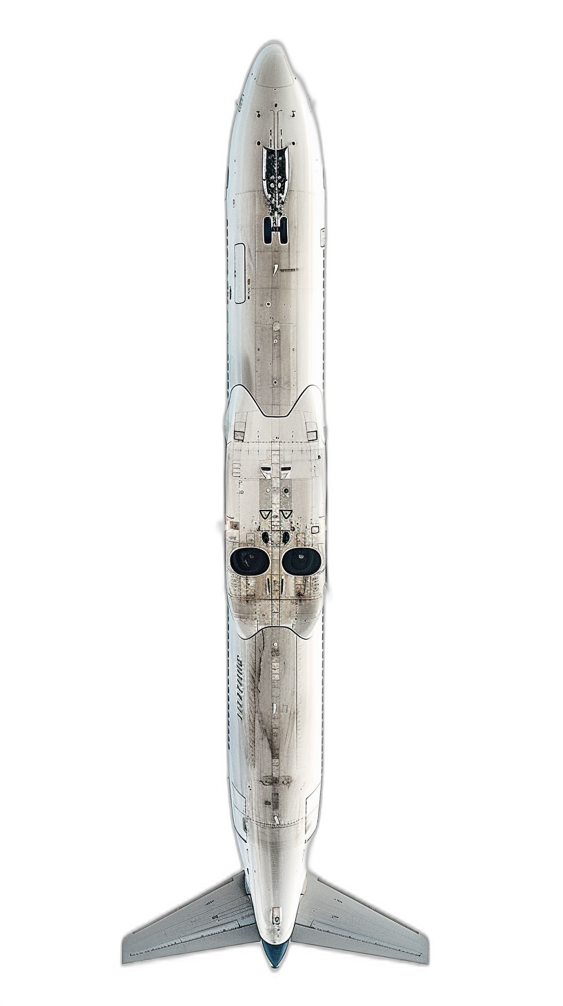 A top-down view of the space shuttle, isolated on a black background, in the style of Michael disposable camera.