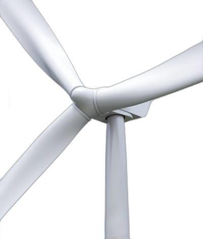 White wind turbine, detail on the blade of white wind Turner against black background, closeup, high resolution photography, professional color grading, soft shadows, no contrast, clean sharp focus digital photography