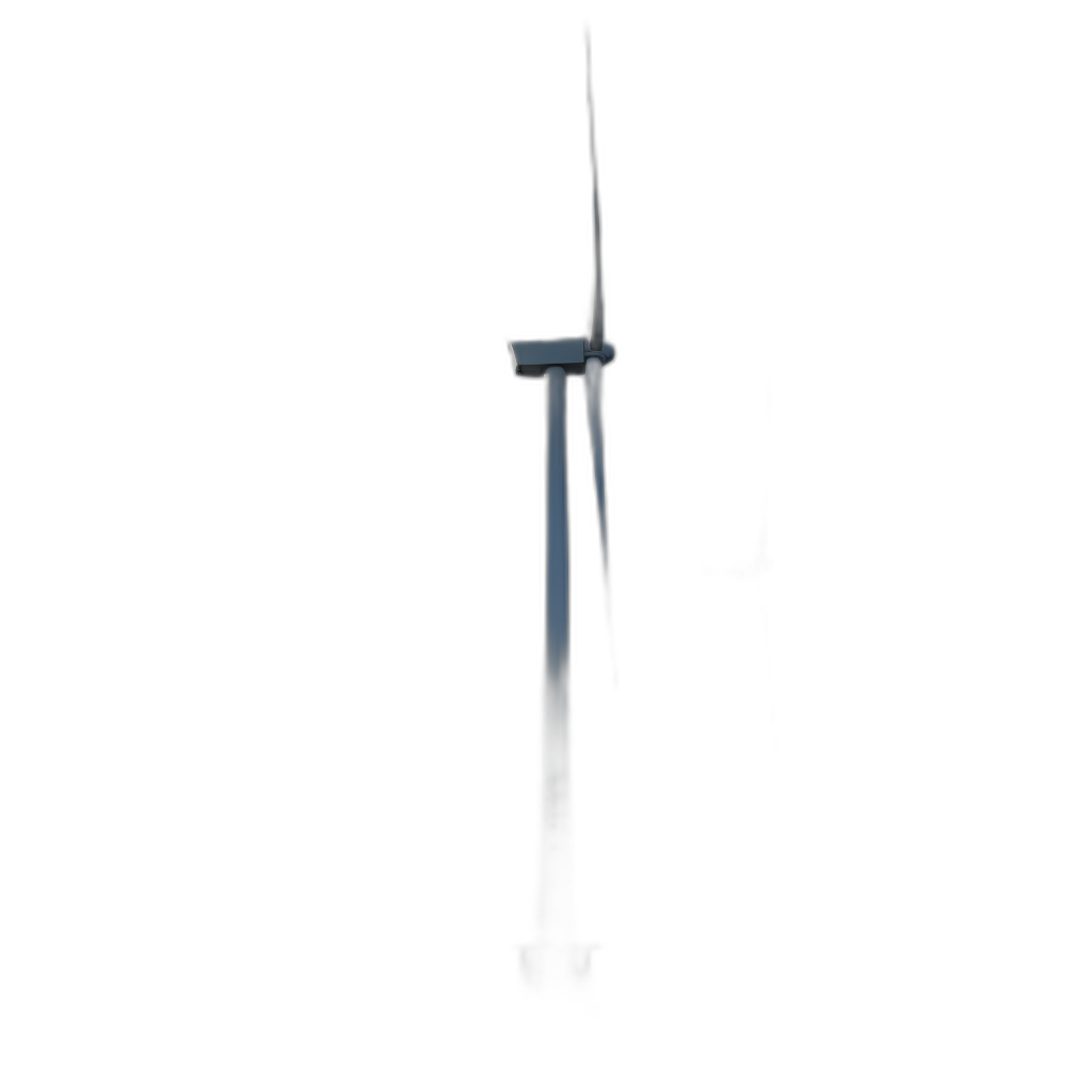 A wind turbine against a dark, minimalistic, simple, sleek, clean black background in a close up, product photography style, rendered in a hyper realistic style.