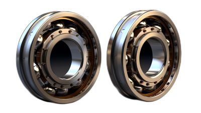 3d render of two pieces of" " ballbearings, one with the inner race showing and other outer edge showing, on black background, hyper realistic, super detailed,