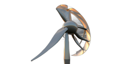 A wind turbine, 3D rendering, black background, front view, C4d modeling, studio lighting, highdefinition details,