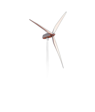 3D wind turbine, simple design, floating in the air, on a black background, in a minimalistic style, with high resolution, rendered in Octane, for product photography, with bright and soft lighting, no shadows, with a centered composition, of an isolated object, in a close up shot.