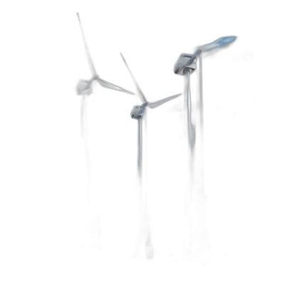 3 wind turbines, black background, cinematic lighting, minimalistic, hyper realistic photography