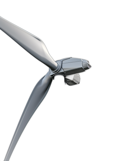 A wind turbine, glass material, C4D rendering style, black background, white lines to form the shape of an eagle's head and wings, threedimensional effect, metallic texture, high contrast between light and dark, and sharp details.,,in