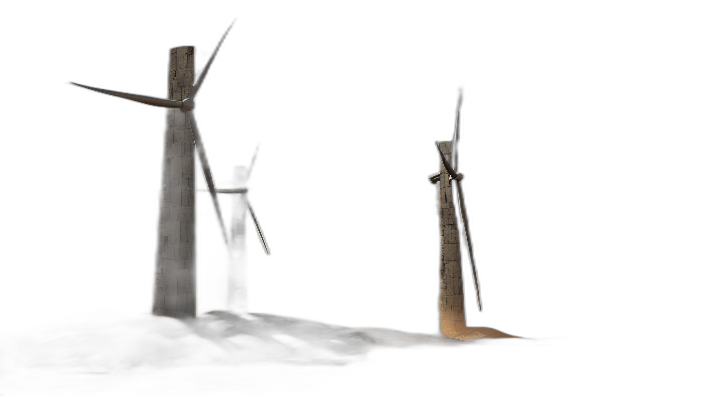 night, dark background, wind turbines, 3d render, hyper realistic, low angle shot, black background, photorealistic, high resolution photography