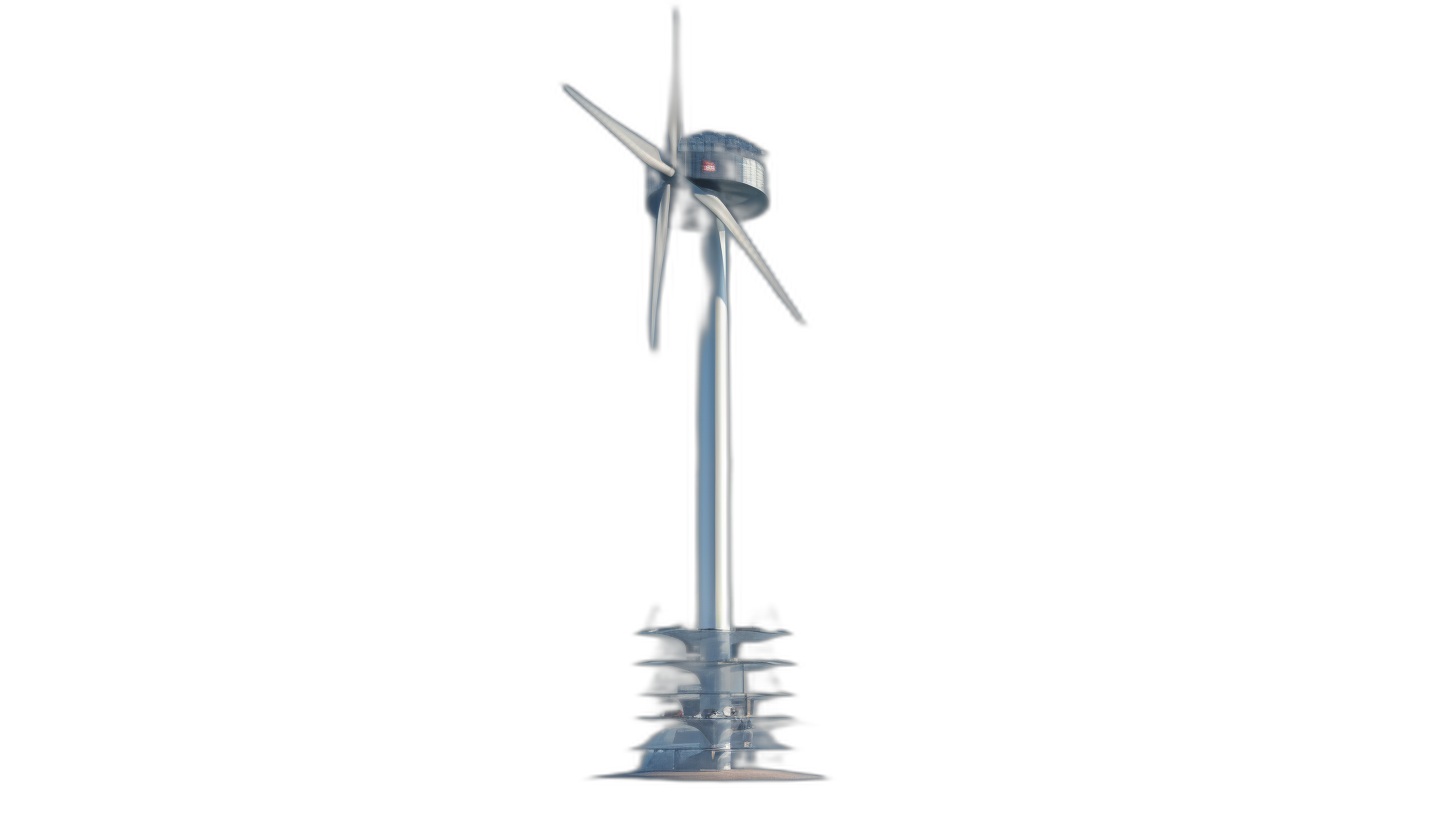 futuristic wind turbine, floating in the air, isolated on black background, hyper realistic game item 3d model