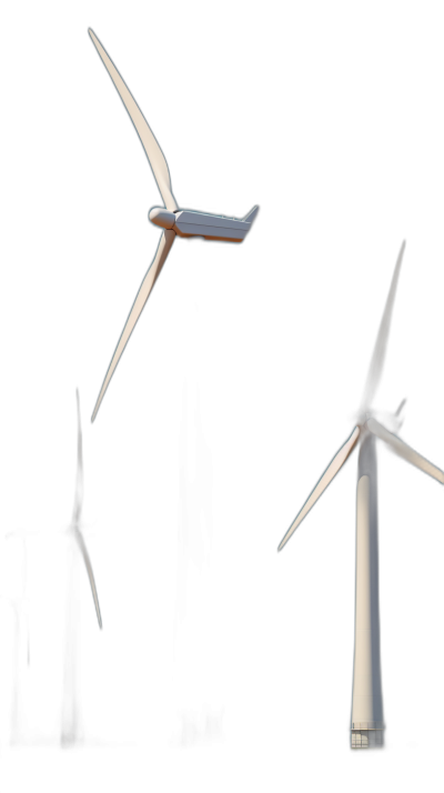 3 wind turbines flying in the air, black background, photorealistic, hyperrealism, high resolution photography, low contrast ProPhoto lighting, 50mm lens f/28