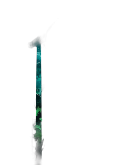 A vertical dark black background with a small green glowing neon door on the left side. Inside is an underwater scene rendered in a dark environment. The entire picture is in the style of a dark environment.