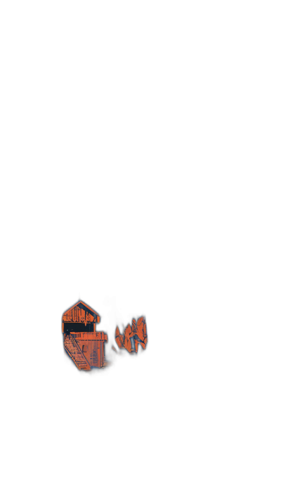 A small, simple house with an orange roof and brown walls is depicted on the left side of the screen against a black background. The figure's hands can be seen holding onto that house as if trying to reach it or hold something in their hand. This scene symbolizes feeling alone at night, feeling lost without your family in the style of my sides. Simple illustration against a black background. Minimalistic design without shadows. Vector graphic art. Sticker design with flat colors.