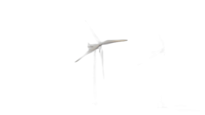 A wind turbine in the dark, seen from very far away, blurry, with a slow shutter speed, against a black background, minimalistic, simple, photographed in the style of Leica M6.