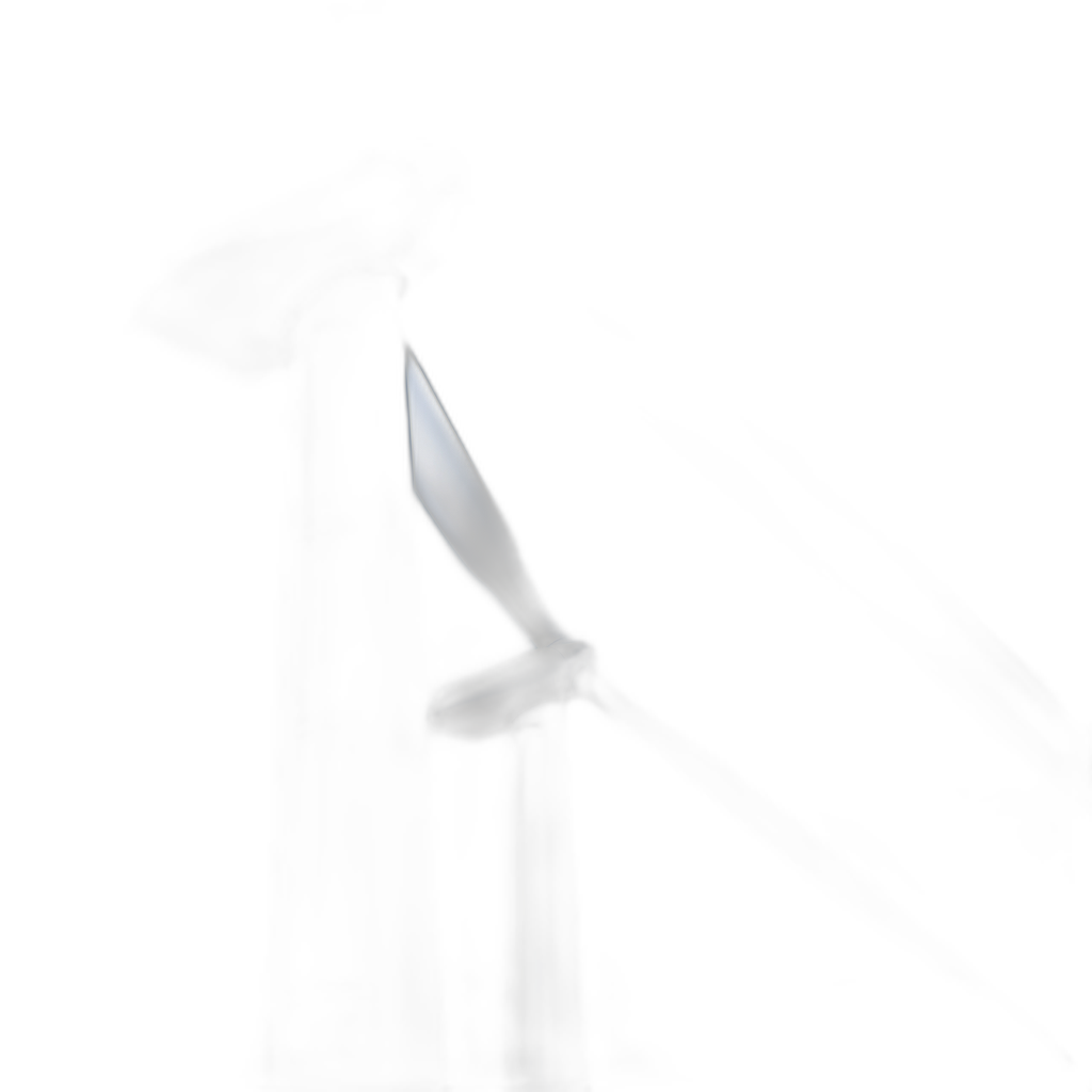 A white, sharp knife is floating in the air against a black background in the style of backlight photography. It has a minimalist style and is 2K high resolution.