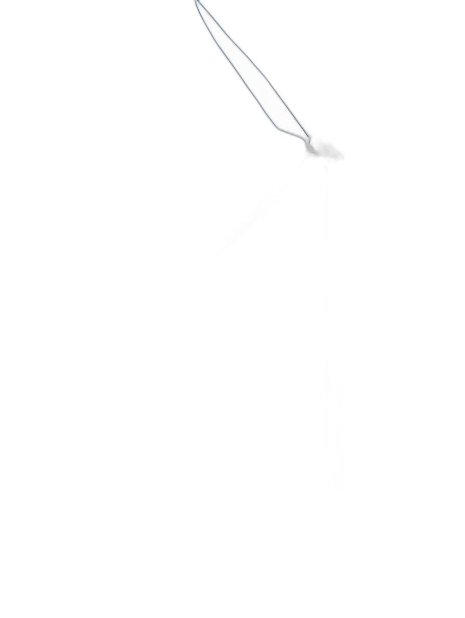 A white light is shining from the top left corner, creating a silhouette effect of an open knife that can be seen in front of it on a black background. The picture has a minimalist style and uses high contrast lighting to highlight details. This scene gives people feelings of mystery or danger.