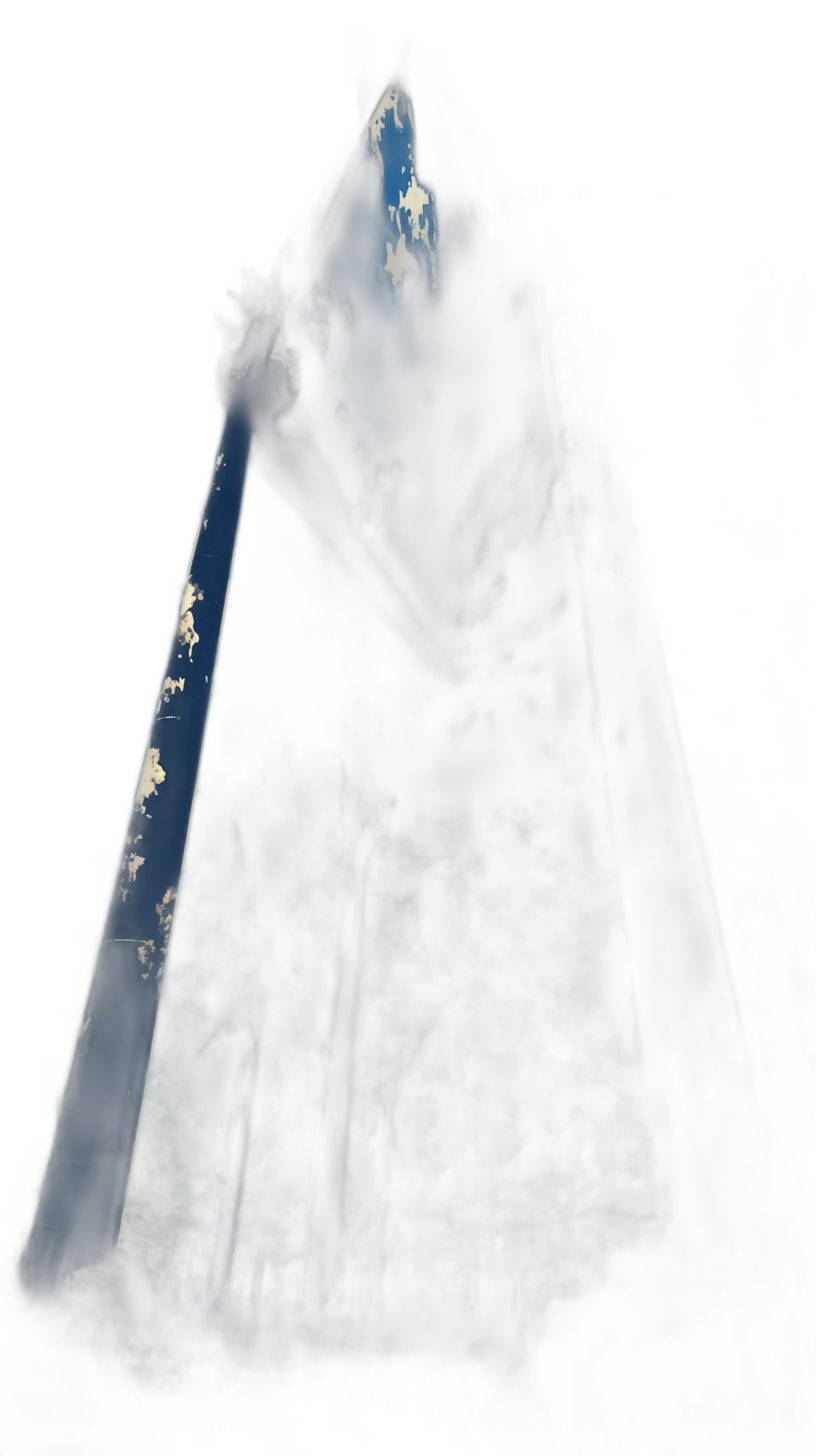 A large dark blue pyramid with the top part broken off, a small white light shining from inside, night time, in the style of horror, low angle shot, video game concept art, unreal engine