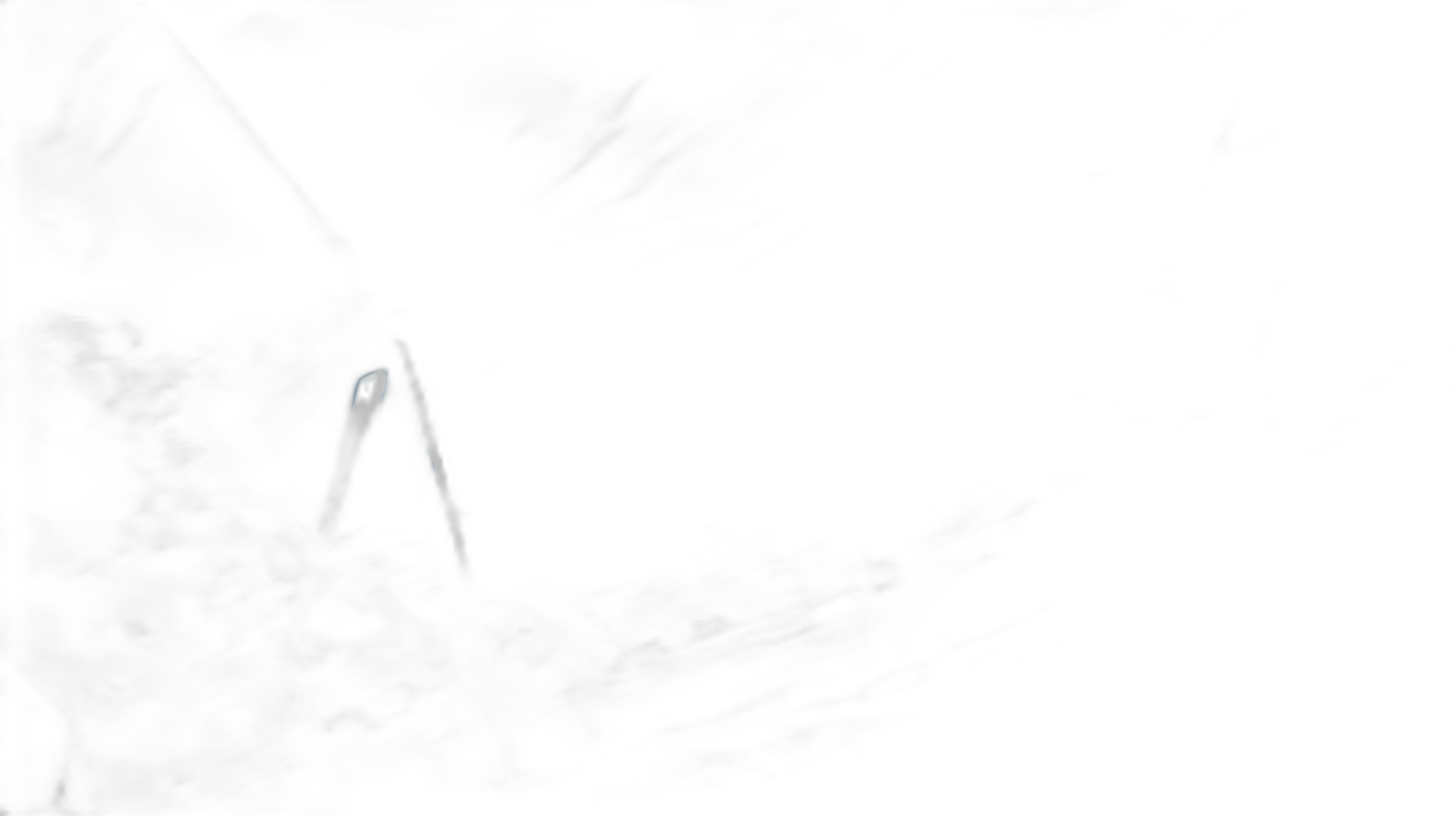 A dark black background with a small white light shining in the corner, creating scary vibes. A knife sits on top, with a cinematic style.