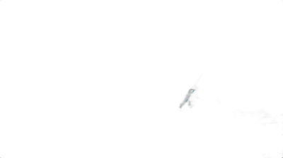 A small light beam on the left side of an all black background, with a low camera angle and high contrast, grainy and blurry in the night vision style.