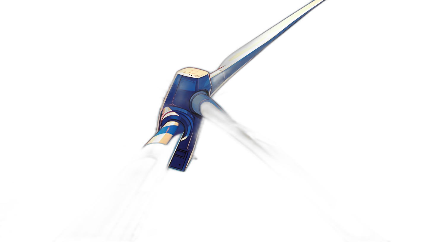 A closeup of the handle and blade, pointing upwards in profile, against a black background. The sword’s metallic blue color stands out vividly on its side. A single light source from above casts long shadows across it, creating an atmosphere of mystery or horror. In the style of detailed character design by [Moebius](https://goo.gl/search?artist%20Moebius), Leica M6 film camera with Summilux lens.