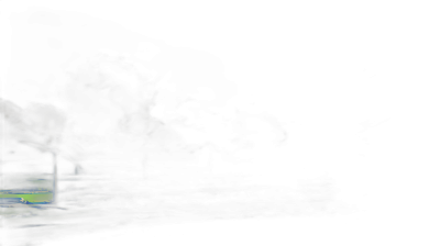 A dark pitch with no lights, with only the glow of stadium floodlights illuminating one corner. In that part there is an illuminated goal post, seen from far away. The rest of the ground has thick black fog and shadows. No people or any other objects in sight. In the style of digital art.