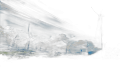 Dark night, wind power generation landscape, wind blowing from left to right, motion blur, concept art in the style of [Greg Rutkowski](https://goo.gl/search?artist%20Greg%20Rutkowski) and [Craig Mullins](https://goo.gl/search?artist%20Craig%20Mullins)