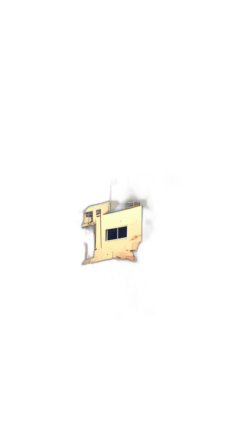 photo of an isolated house seen from far away, night time, dark black background, iPhone Pro 7 camera