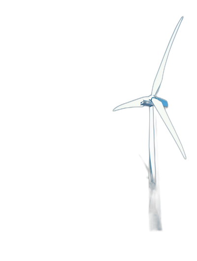 White wind turbine on black background, silhouetted against the light, illuminated from behind, photorealistic, low angle shot, macro photography, sharp focus, highly detailed, high resolution, high detail,