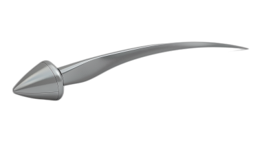 3d render of silver long nose horn, on black background,