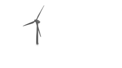 A wind turbine is shown against a black background, with no other elements present. The silhouette of an illustration on white paper appears to be made from gray lines or strokes. It could represent a simple yet impactful representation of energy and technology in nature. The background is black. There is no shadow.