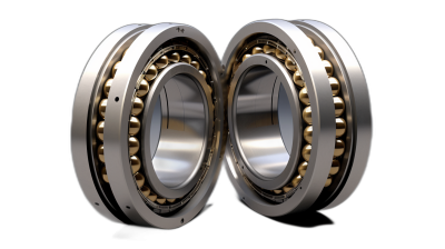 3d render of two symmetrical and perfect" ball race rolling bearings, isolated on black background, ultra realistic photography