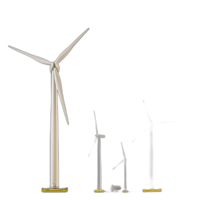 wind turbines of different sizes, on black background, photorealistic, octane render, hyper detailed, cinematic look, volumetric light